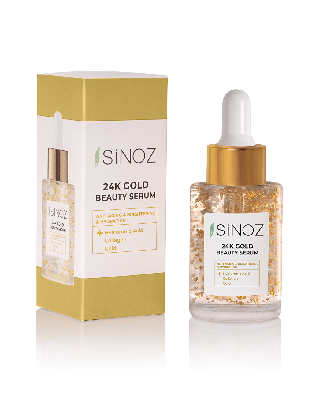24K Altın Parçacıklı Hyaluronik Asit İçeren Kırışıklık Karşıtı Kolajen Cilt Bakım Serum 30 ML-4