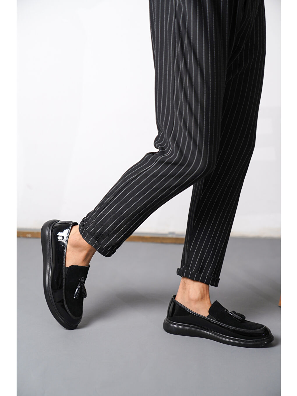 Siyah D443 Günlük Ortopedik Erkek Klasik Ayakkabı-3