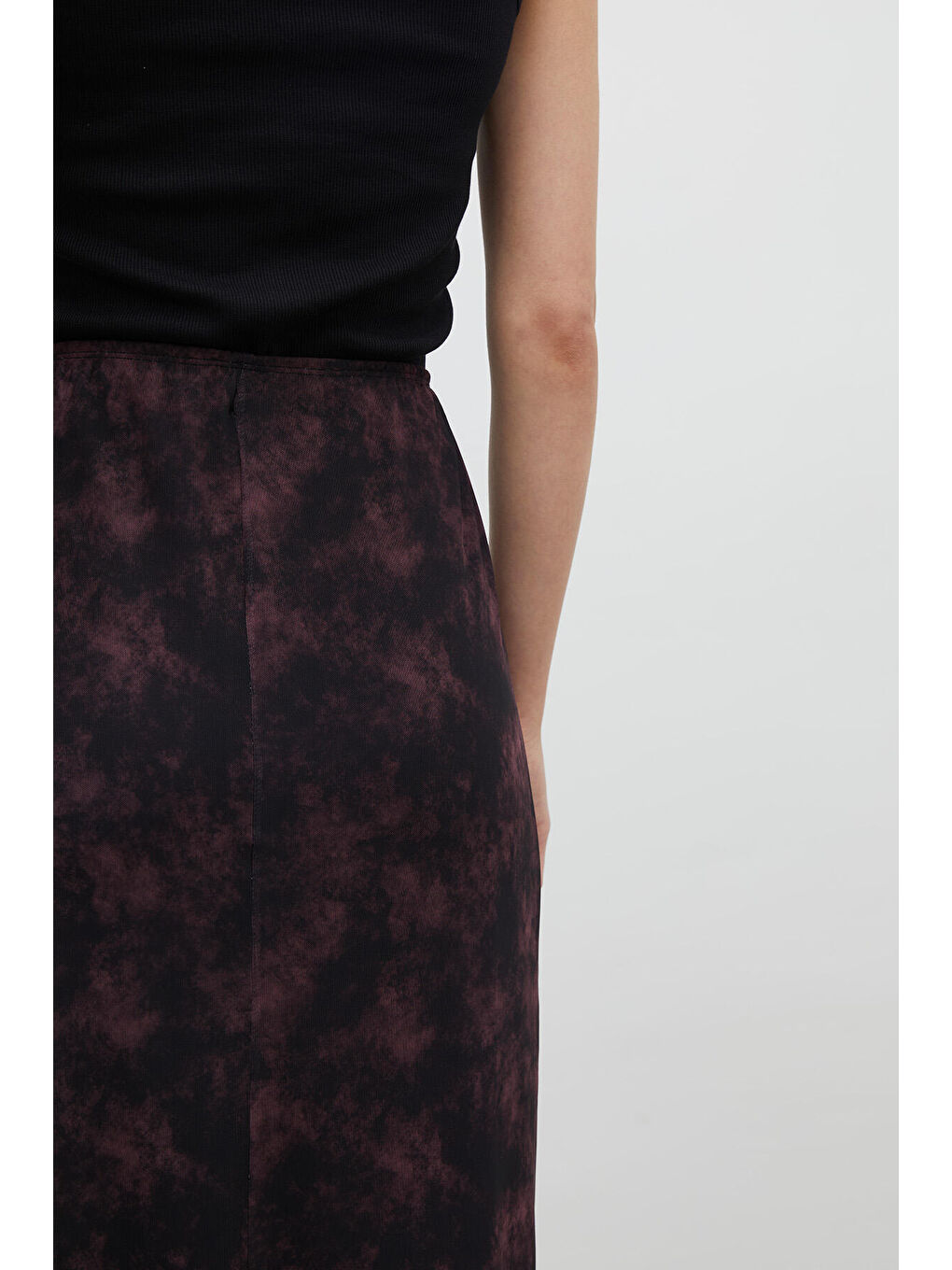 Desenli Tül Etek Bordo-2