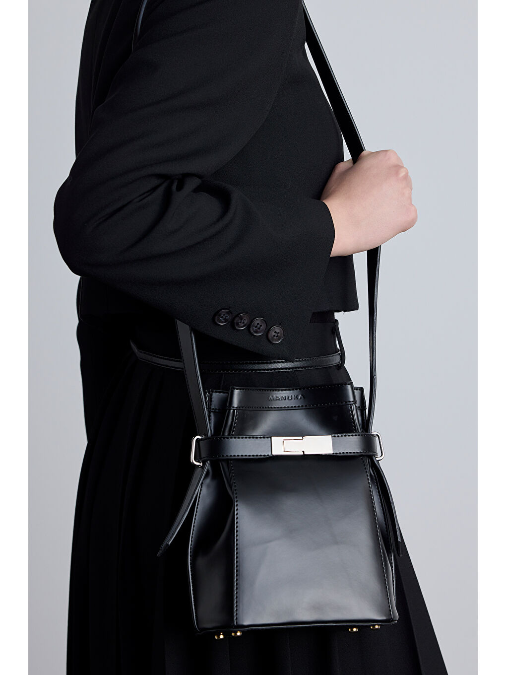 Mılo Deri Baget Çanta Siyah-1