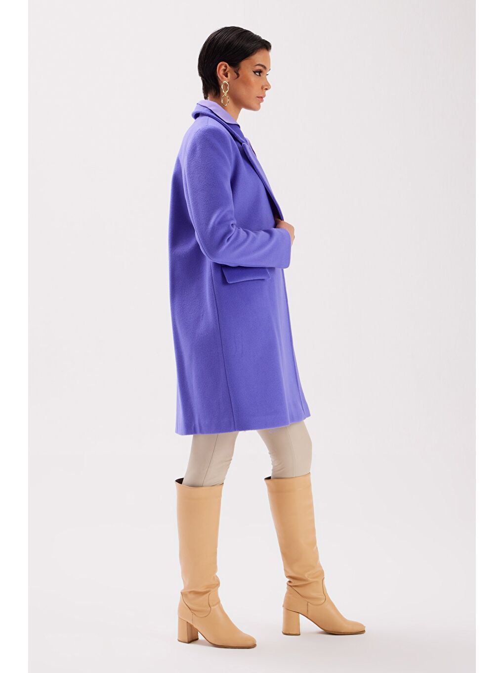 Cepli Kaşe Kaban - Mor-3