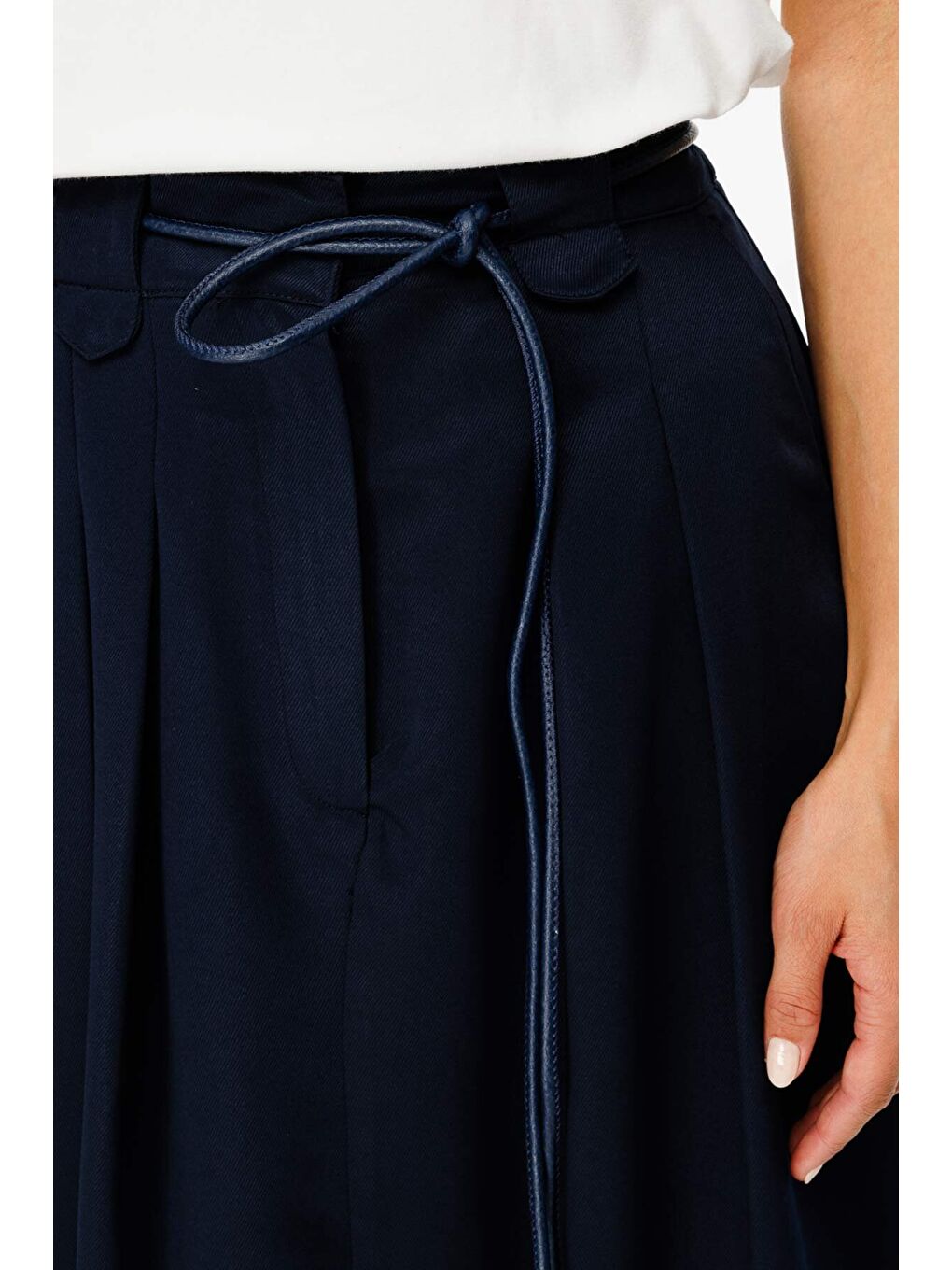 Yüksek Bel Binici Lacivert Etek-3