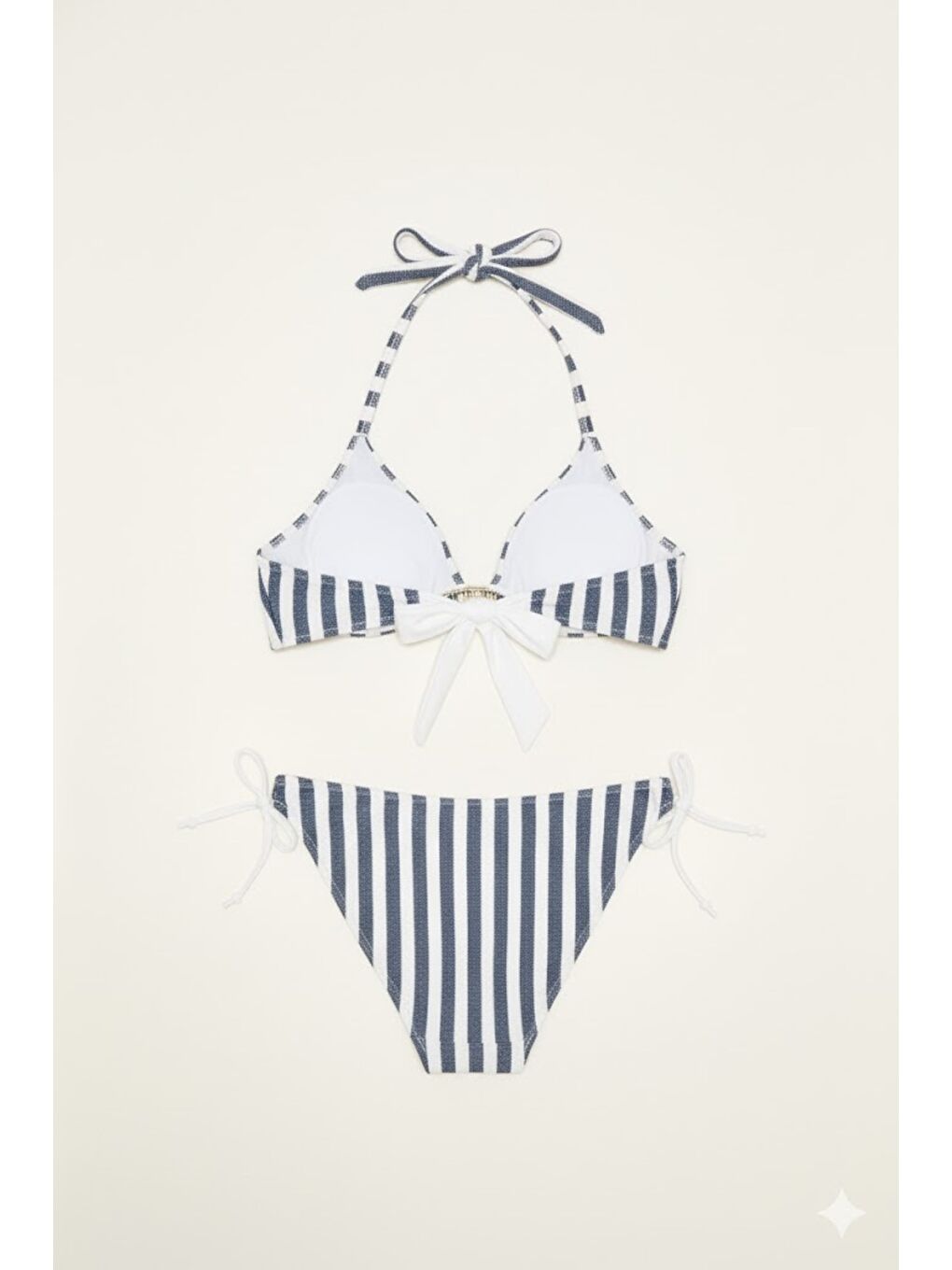 Kadın Kelly Boyundan Bağlı Üçgen Bikini Takım 00251 Beyaz-1