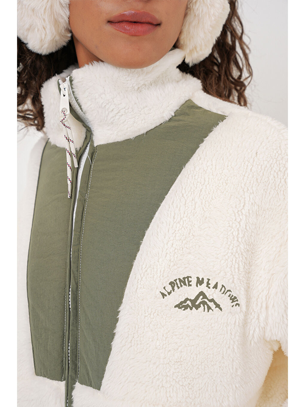 Yeşil 5194 Kadın Pelüş Mont Ceket   Çağla-3