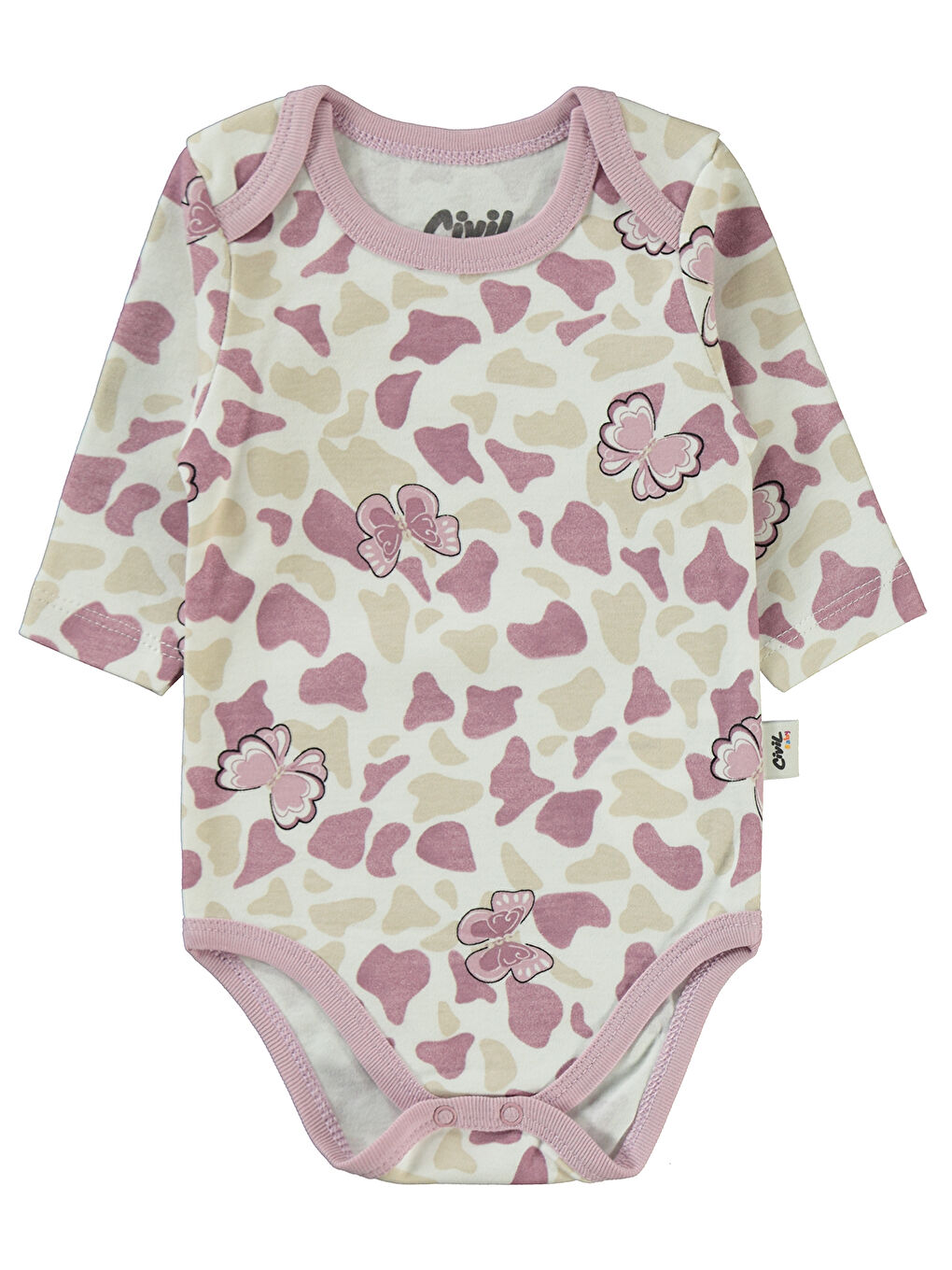 Baby Kız Bebek 2'li Çıtçıtlı Badi 3-18 Ay Lila-3