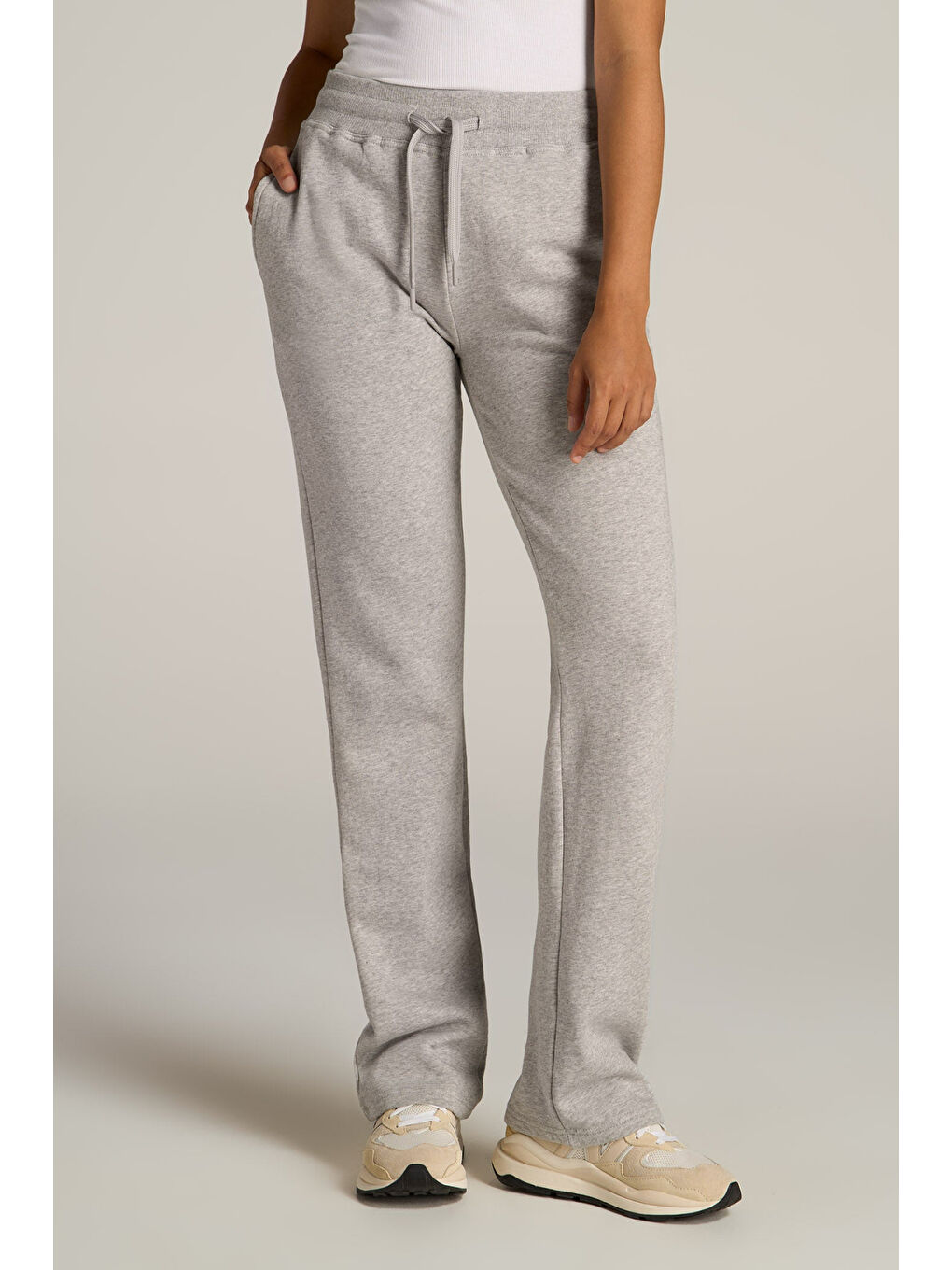 Gri Kadın İçi Polarlı 3 iplik Kalın Eşofman Altı SPR24EAK95