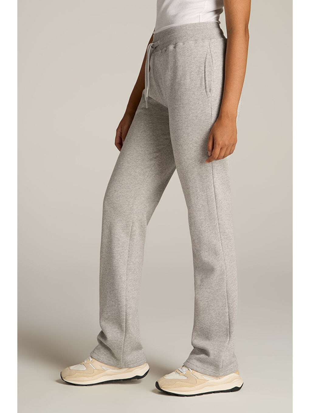 Gri Kadın İçi Polarlı 3 iplik Kalın Eşofman Altı SPR24EAK95-1