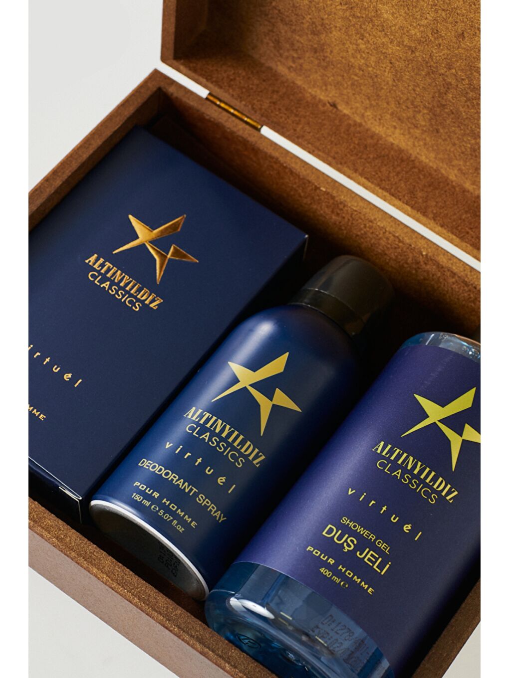 Erkek Lacivert Parfüm-Deodorant-Duş Jeli Aksesuar Set-2