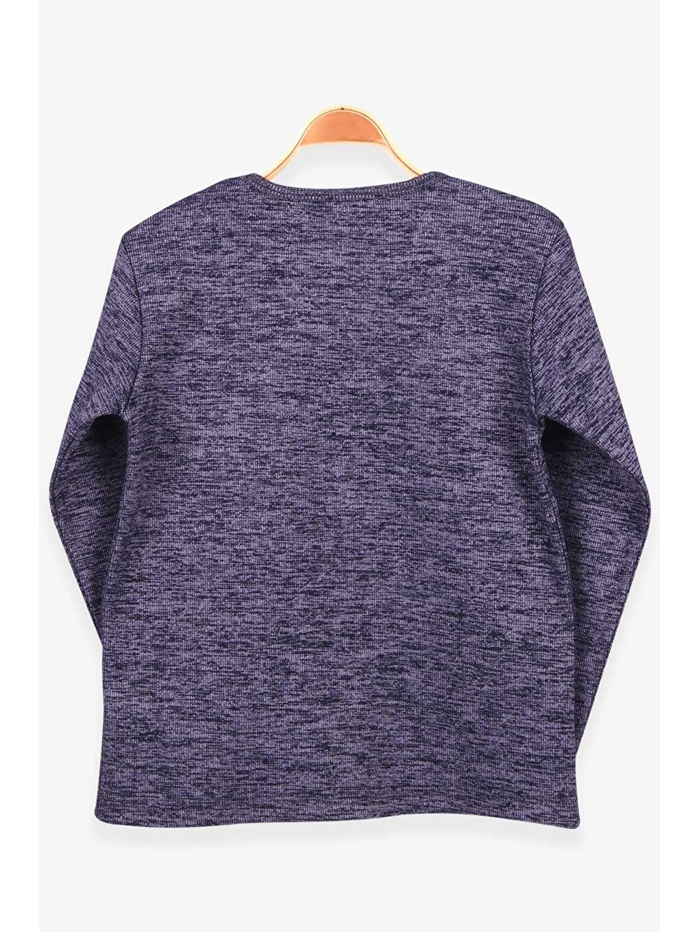 Erkek Çocuk Uzun Kollu Tişört Armalı Lacivert Melanj (6-12 Yaş)-1