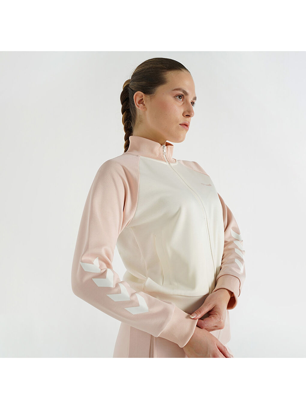 Genes Kadın Pembe Dik Yaka Ceket-2