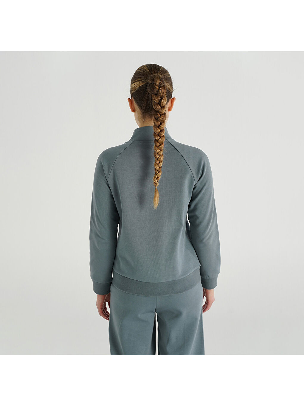 Marena Kadın Gri Dik Yaka Ceket-1