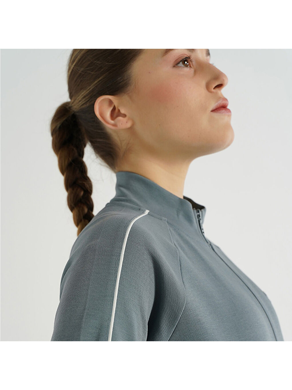 Marena Kadın Gri Dik Yaka Ceket-2