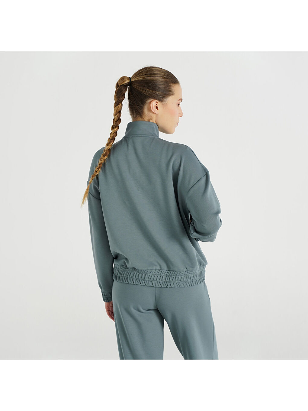 Sabrina Kadın Gri Dik Yaka Ceket-1