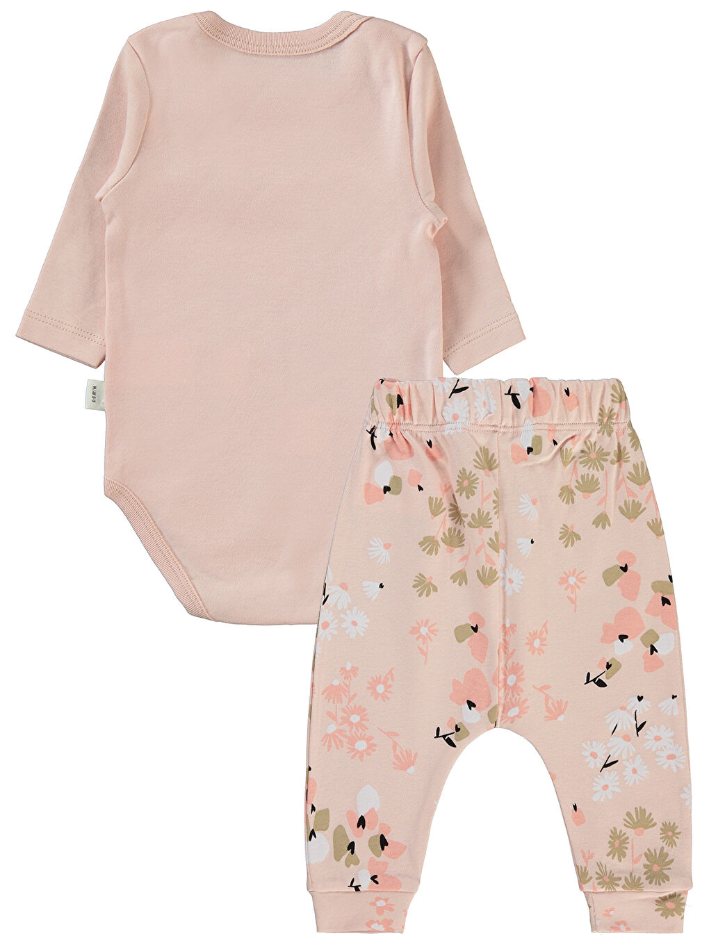 Pembe Baby Kız Bebek 3'lü Takım 6-18 Ay Pudra-1