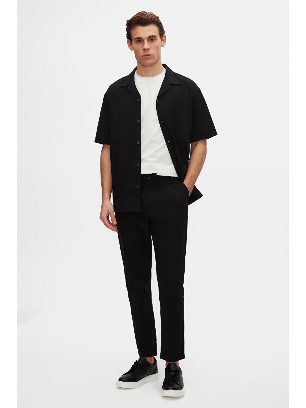 Oversize Beyaz Baskılı %100 Pamuk Tişört-3