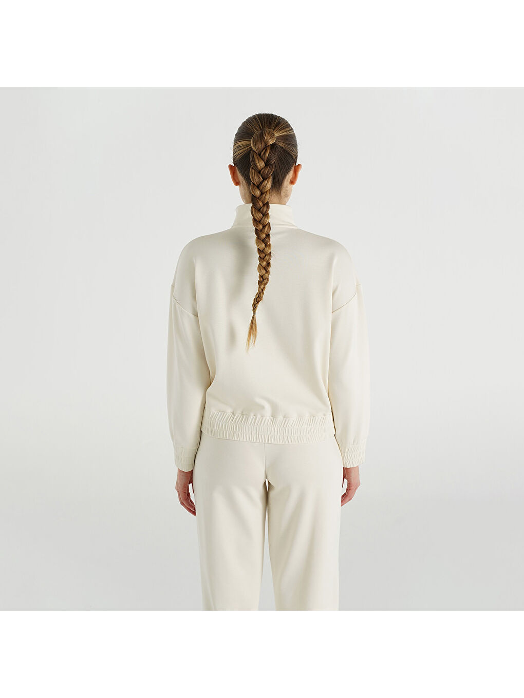 Sabrina Kadın Ekru Dik Yaka Ceket-1