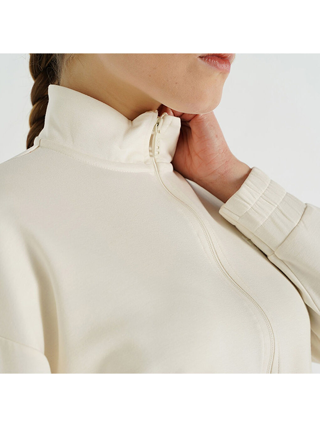 Sabrina Kadın Ekru Dik Yaka Ceket-2