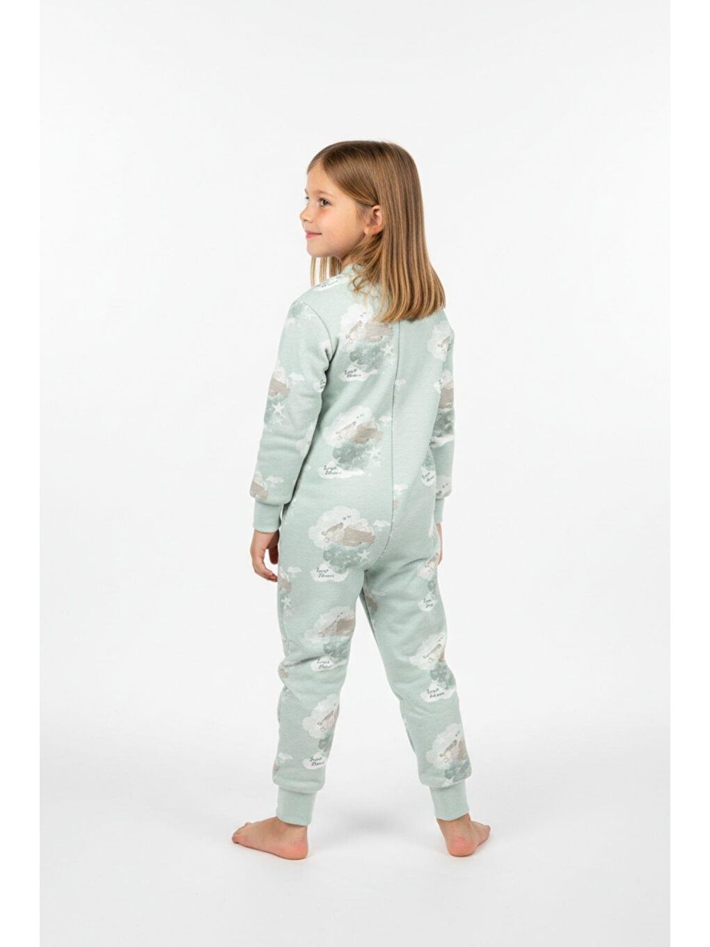 Yeşil Kız Çocuk Elyaf Dolgulu Premium Kalite 2 Tog Desenli Uyku Tulumu-1