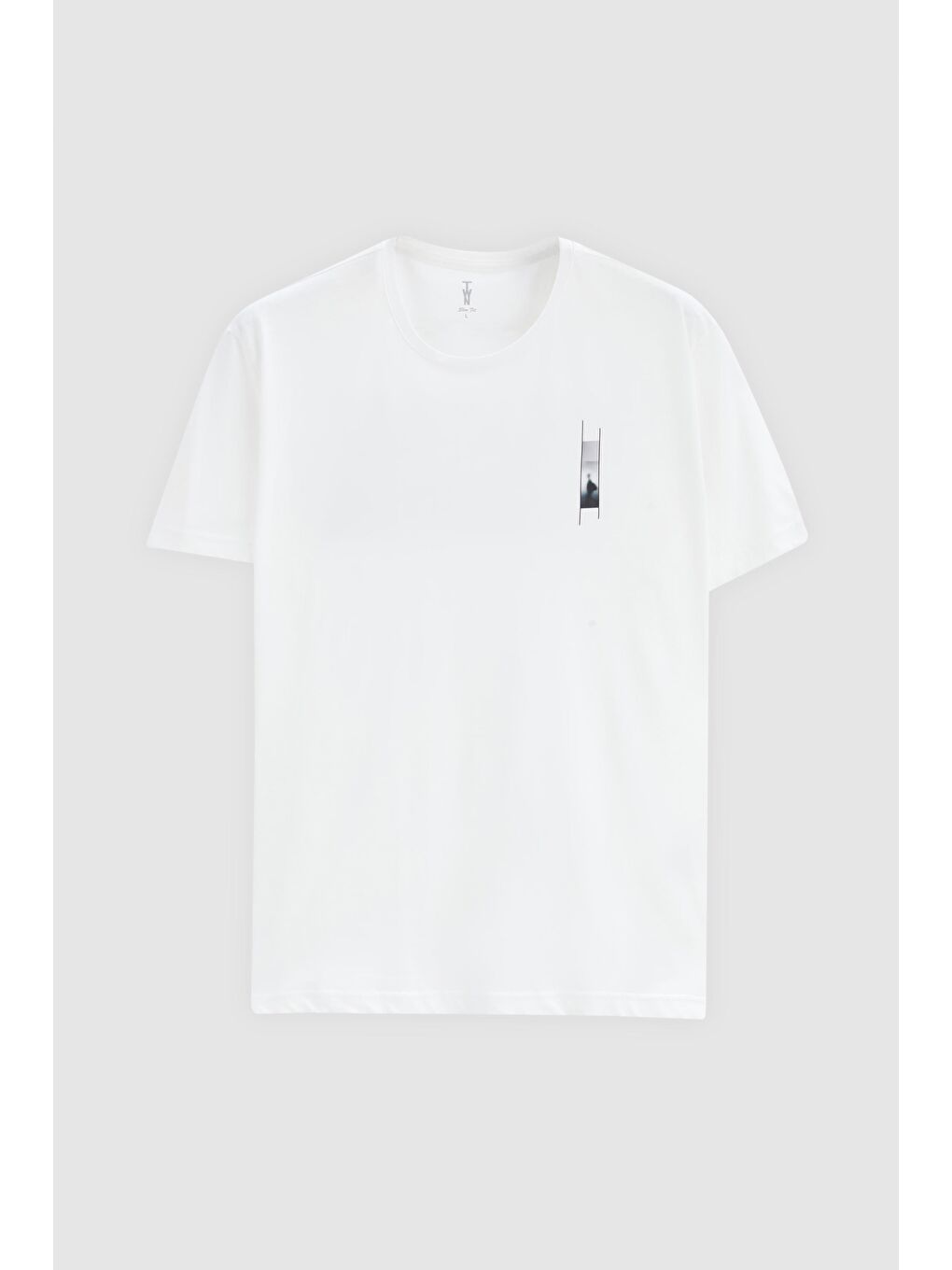 Regular Fit Beyaz Baskılı %100 Pamuk Tişört-4