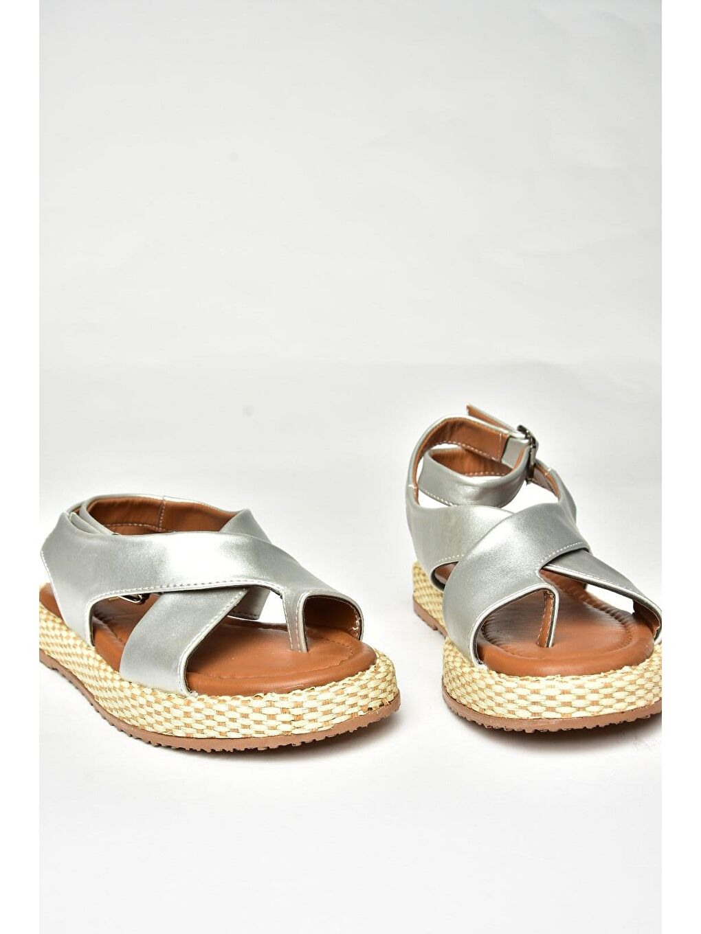 Gri Gümüş Kadın Sandalet U9732645-3