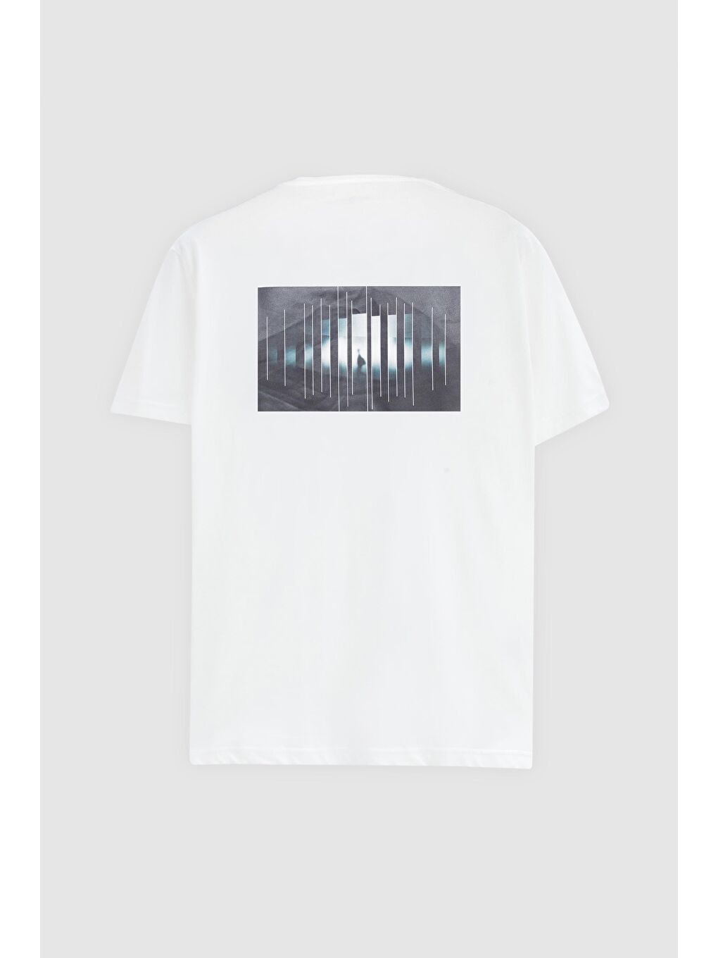 Regular Fit Beyaz Baskılı %100 Pamuk Tişört-5