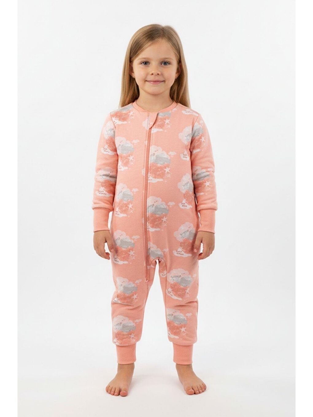 Pembe Kız Çocuk Elyaf Dolgulu Premium Kalite 2 Tog Desenli Uyku Tulumu