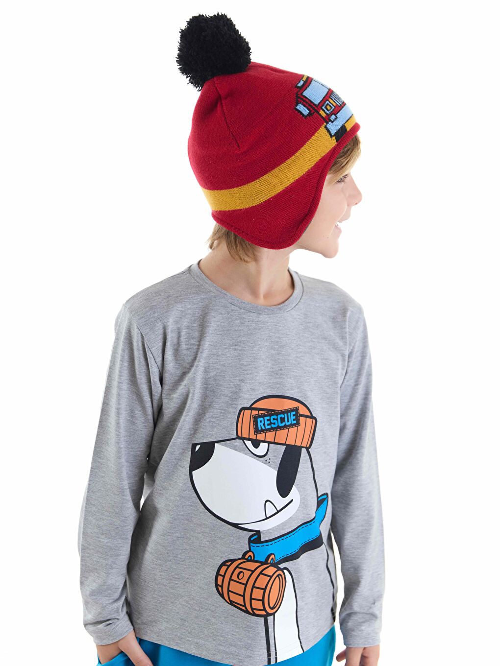 Kırmızı İtfaiye Erkek Çocuk Bere-2