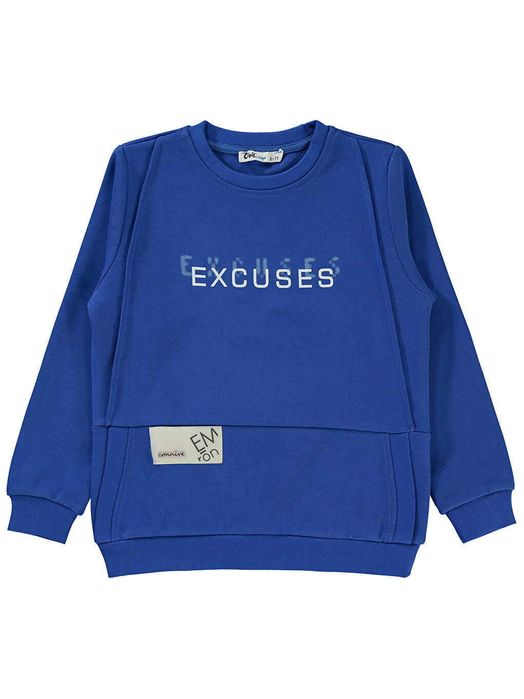 Boys Erkek Çocuk Sweatshirt 6-9 Yaş Saks Mavisi