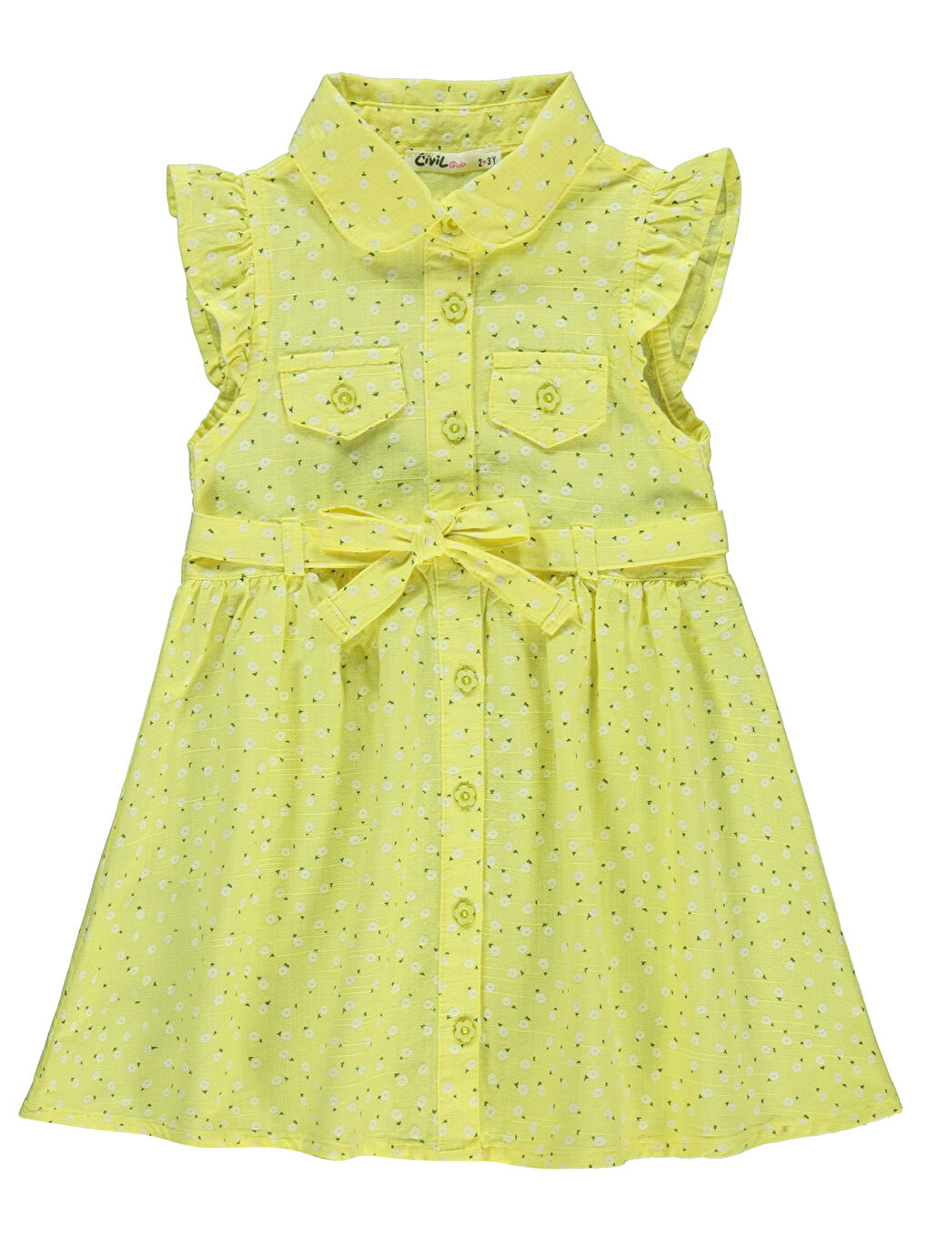 Girls Kız Çocuk Elbise 2-5 Yaş Sarı