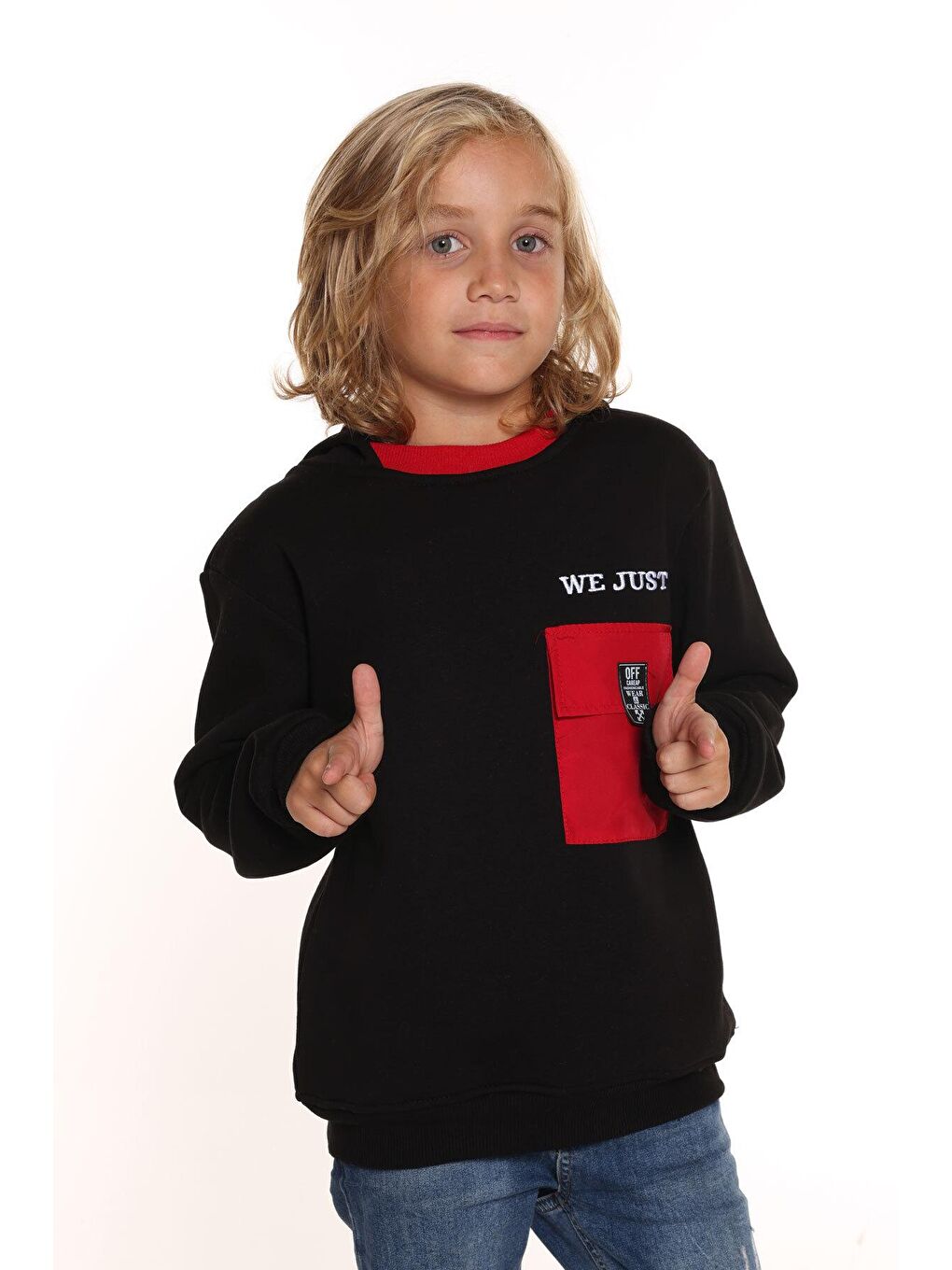 Siyah Erkek Çocuk Kapüşonlu Polarlı Sweatshirt 9-14 Yaş 14157-2