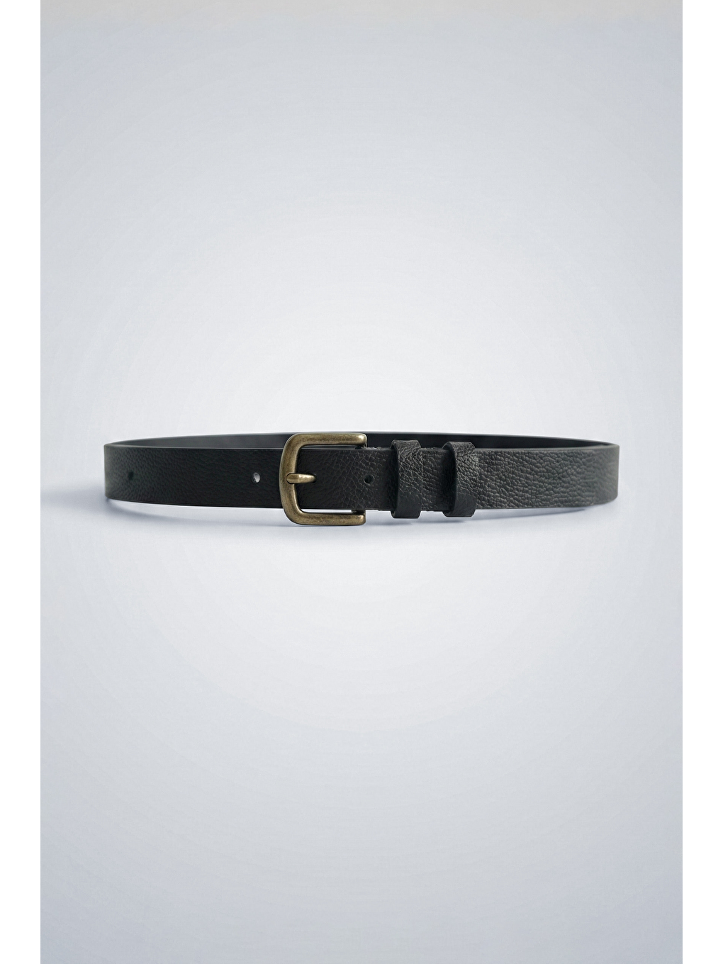 Erkek İnce Kare Tokalı Kemer Siyah