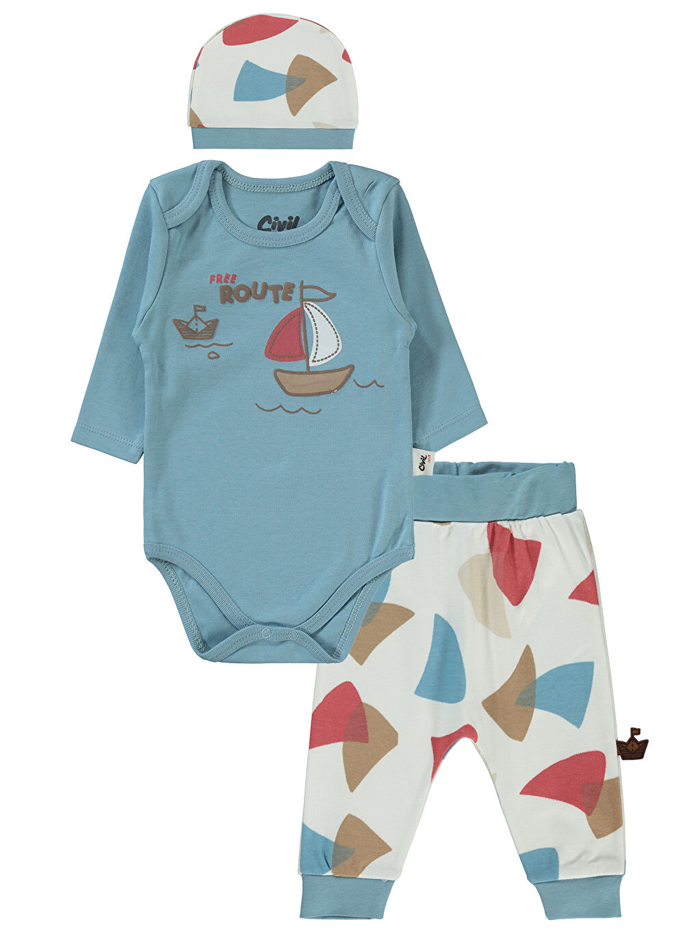 Baby Erkek Bebek 3'lü Takım 6-18 Ay Mavi