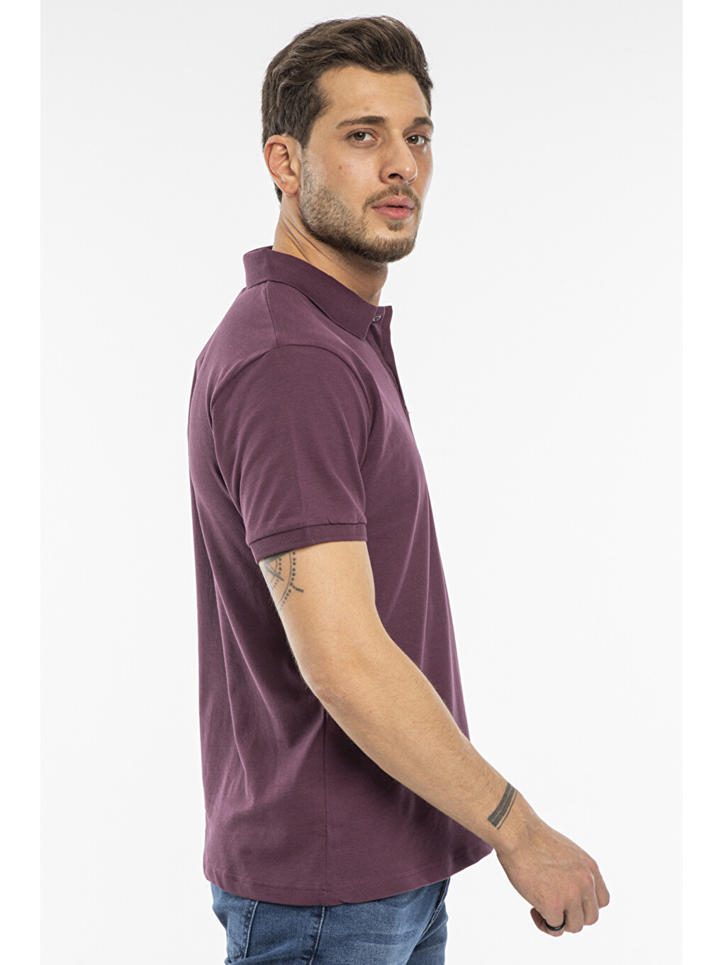 Salvator Erkek Tişört Koyu Bordo-3