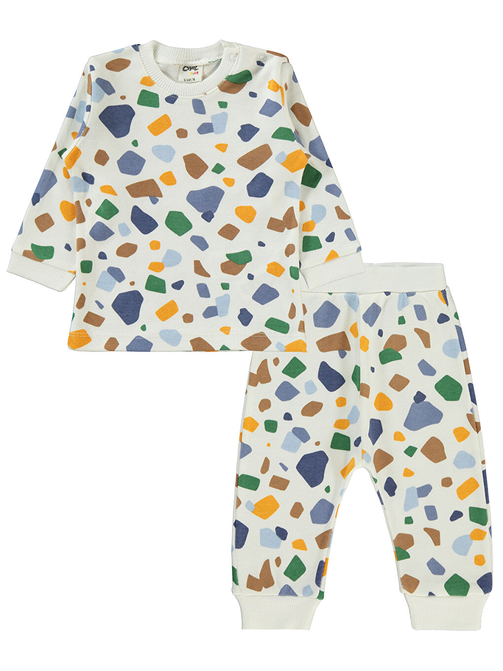 Baby Erkek Bebek Patiksiz Takım 6-18 Ay Ekru