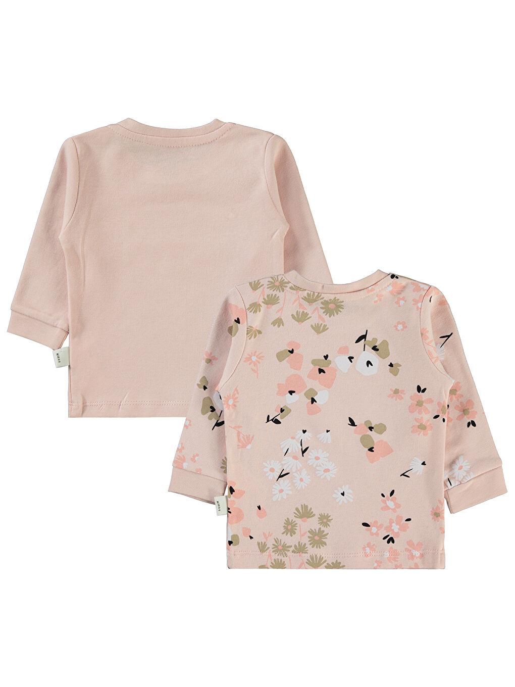 Pembe Baby Kız Bebek 2'li Sweatshirt 6-18 Ay Pudra-1