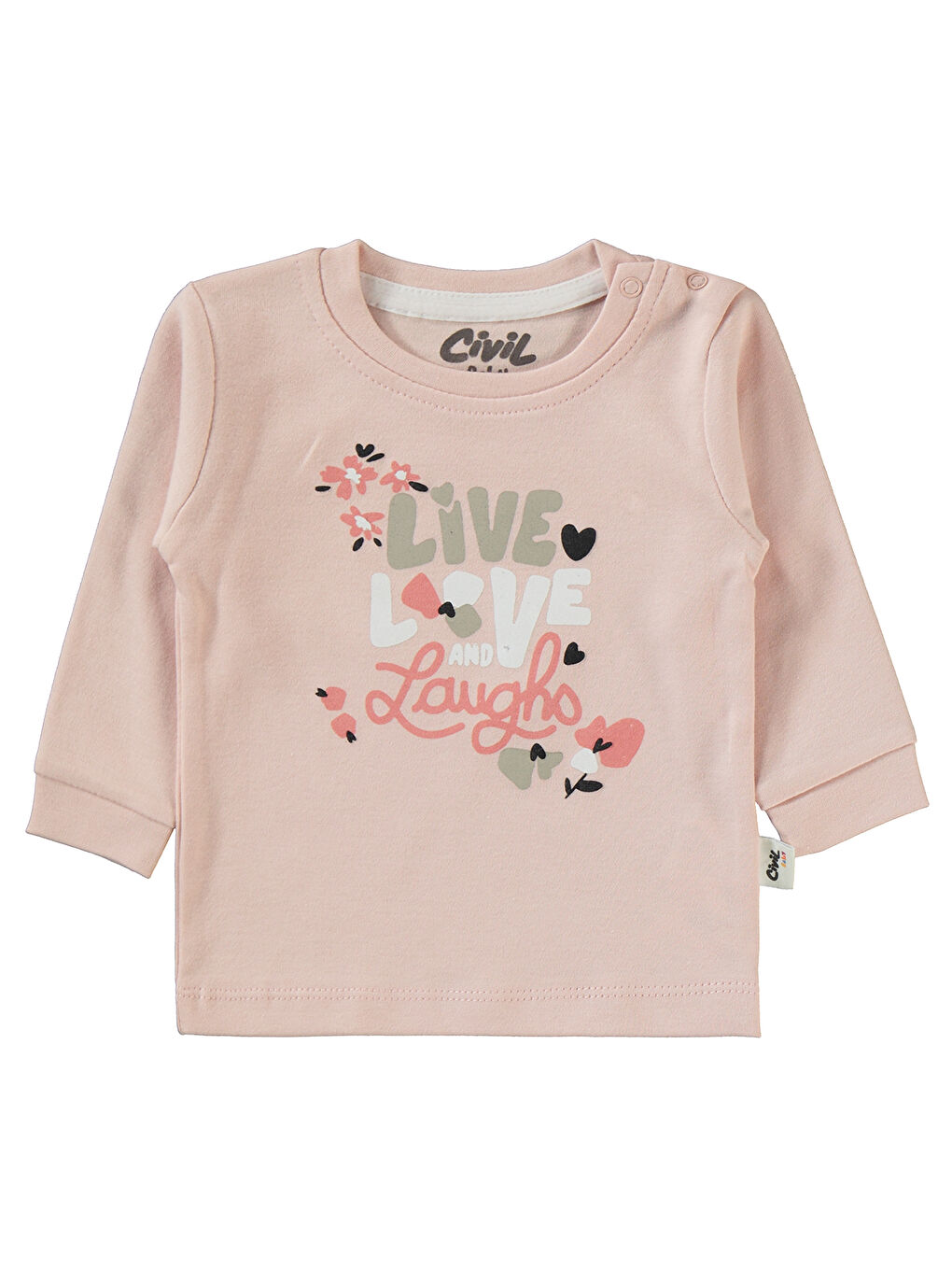 Pembe Baby Kız Bebek 2'li Sweatshirt 6-18 Ay Pudra-2