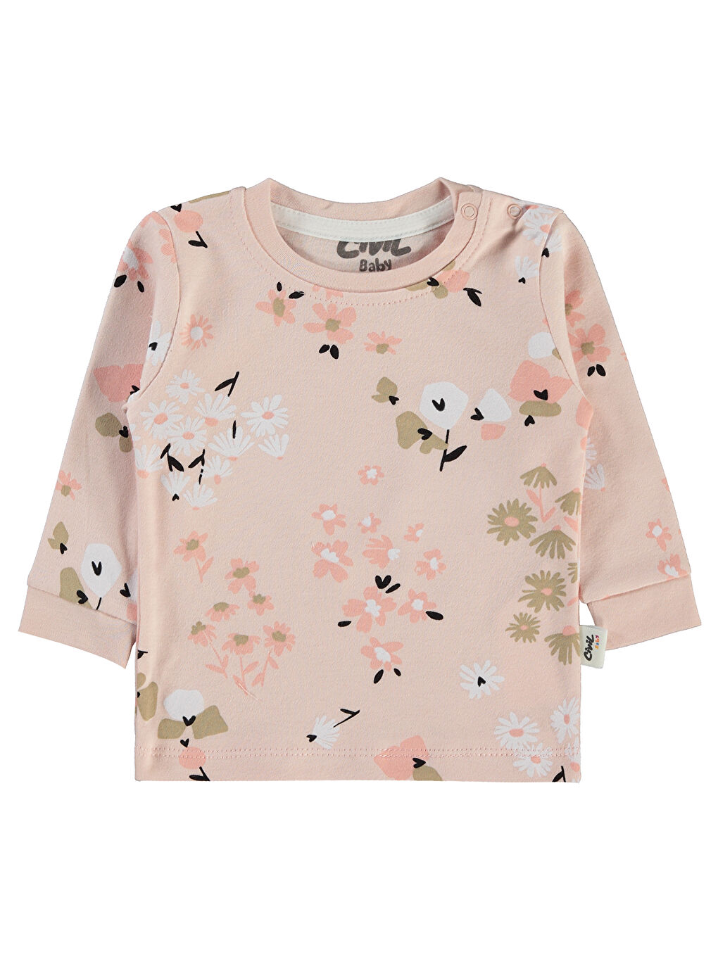 Pembe Baby Kız Bebek 2'li Sweatshirt 6-18 Ay Pudra-3