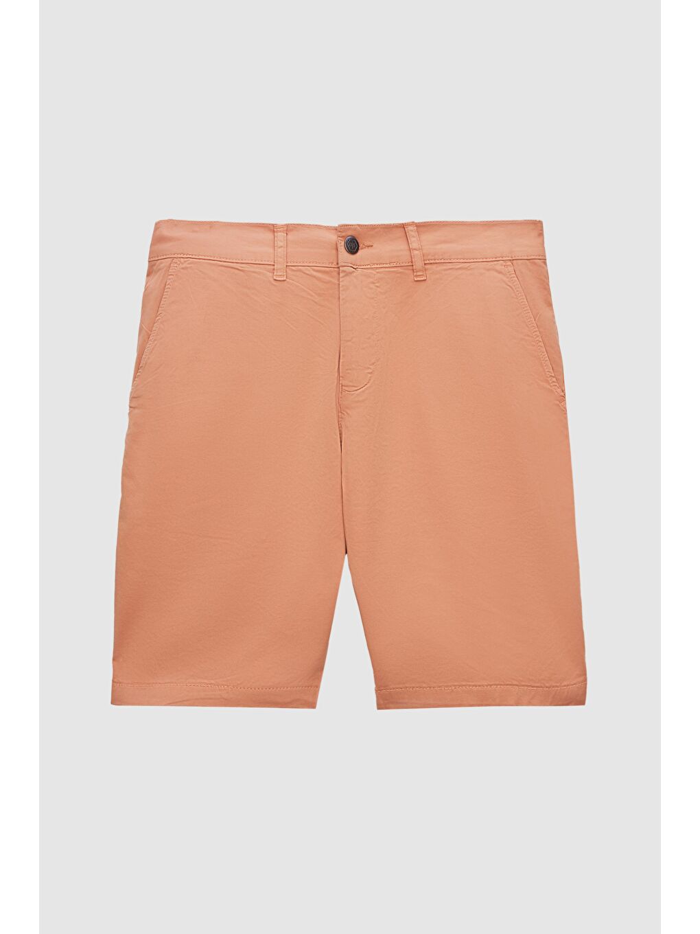 Kahverengi Slim Fit Camel Yandan Cepli Pamuklu Chino Şort-4