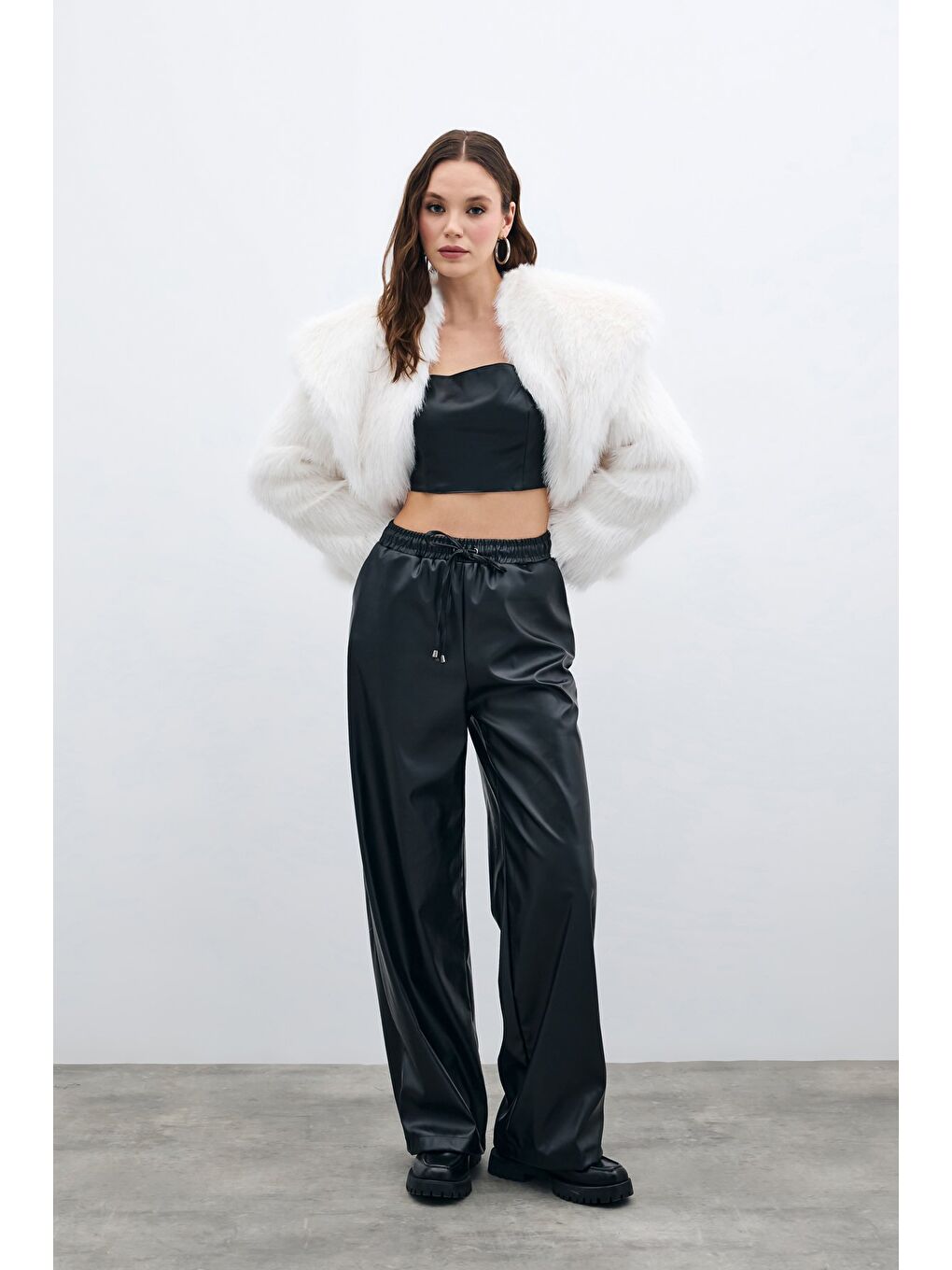 Salaş Deri Pantolon - Siyah