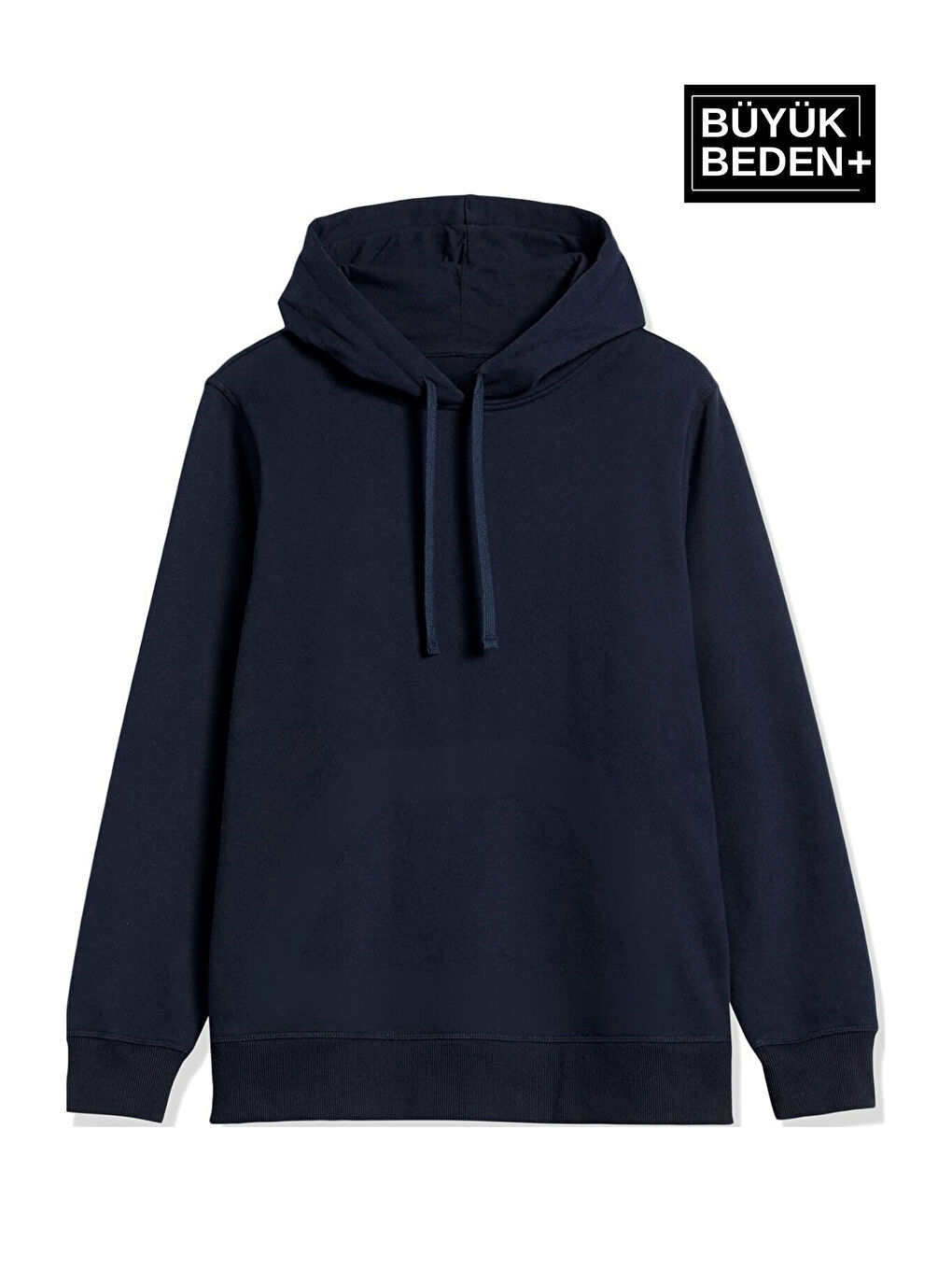 Süperlife Lacivert Kadın Büyük Beden Kapüşonlu ince Sweatshirt SPR24BSWK57 - 1