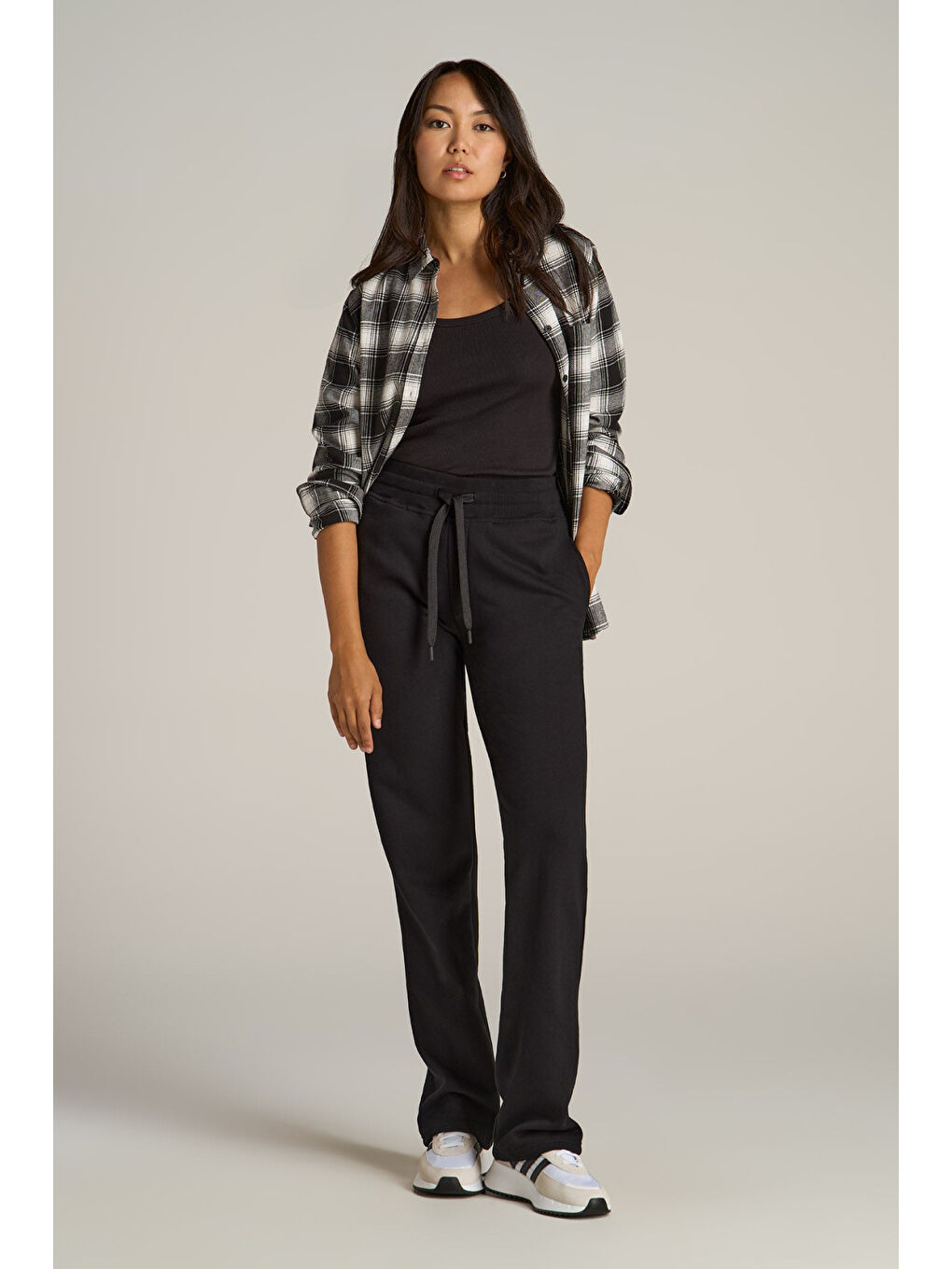 Siyah Kadın İçi Polarlı 3 iplik Kalın Eşofman Altı SPR24EAK95