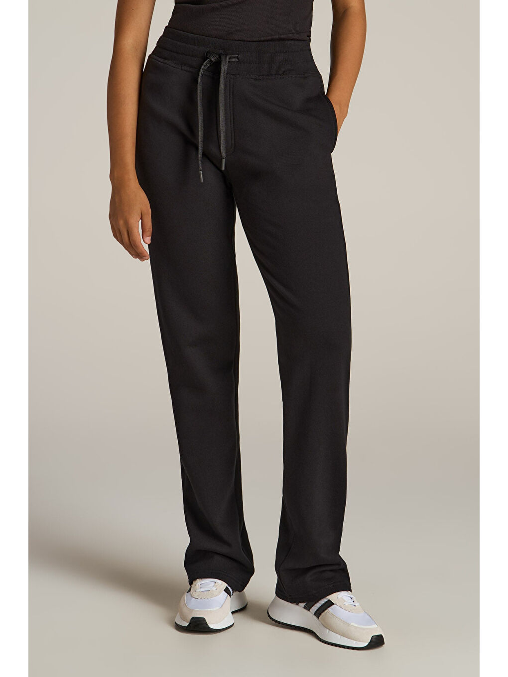 Siyah Kadın İçi Polarlı 3 iplik Kalın Eşofman Altı SPR24EAK95-1