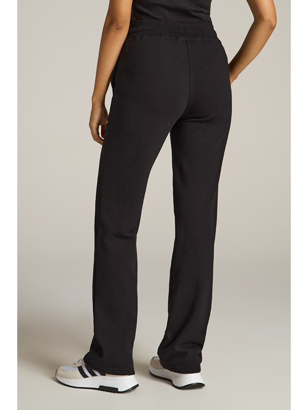 Siyah Kadın İçi Polarlı 3 iplik Kalın Eşofman Altı SPR24EAK95-3