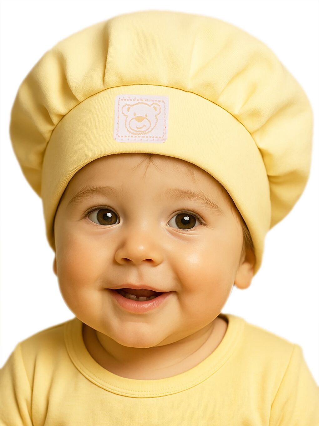 Baby Ayıcık Kafa Unisex Aşçı Şapka - Sarı