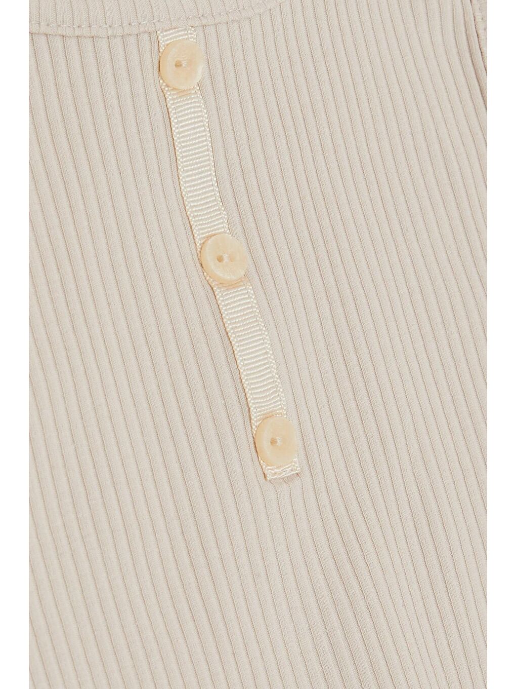 Kız Çocuk Crop Tişört Düğme Aksesuarlı Bej (9-14 Yaş)-2