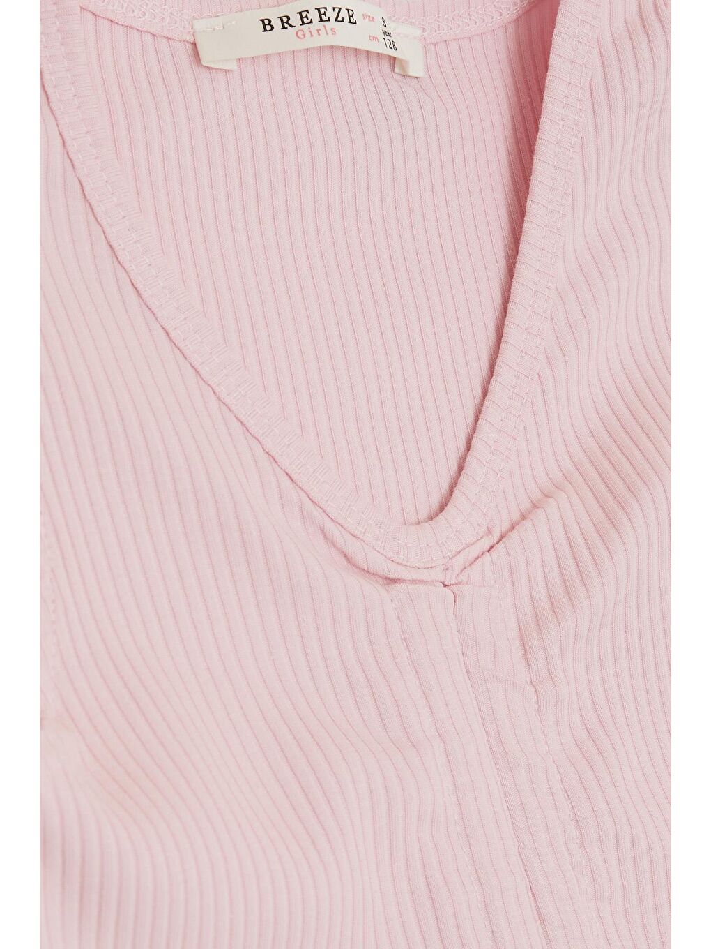 Kız Çocuk Crop Tişört Bağcıklı Fırfırlı Pembe (8-10 Yaş)-2