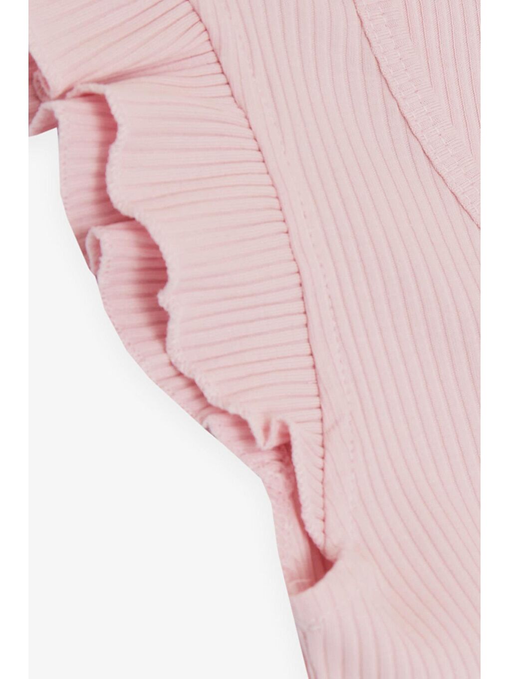 Kız Çocuk Crop Tişört Bağcıklı Fırfırlı Pembe (8-10 Yaş)-3