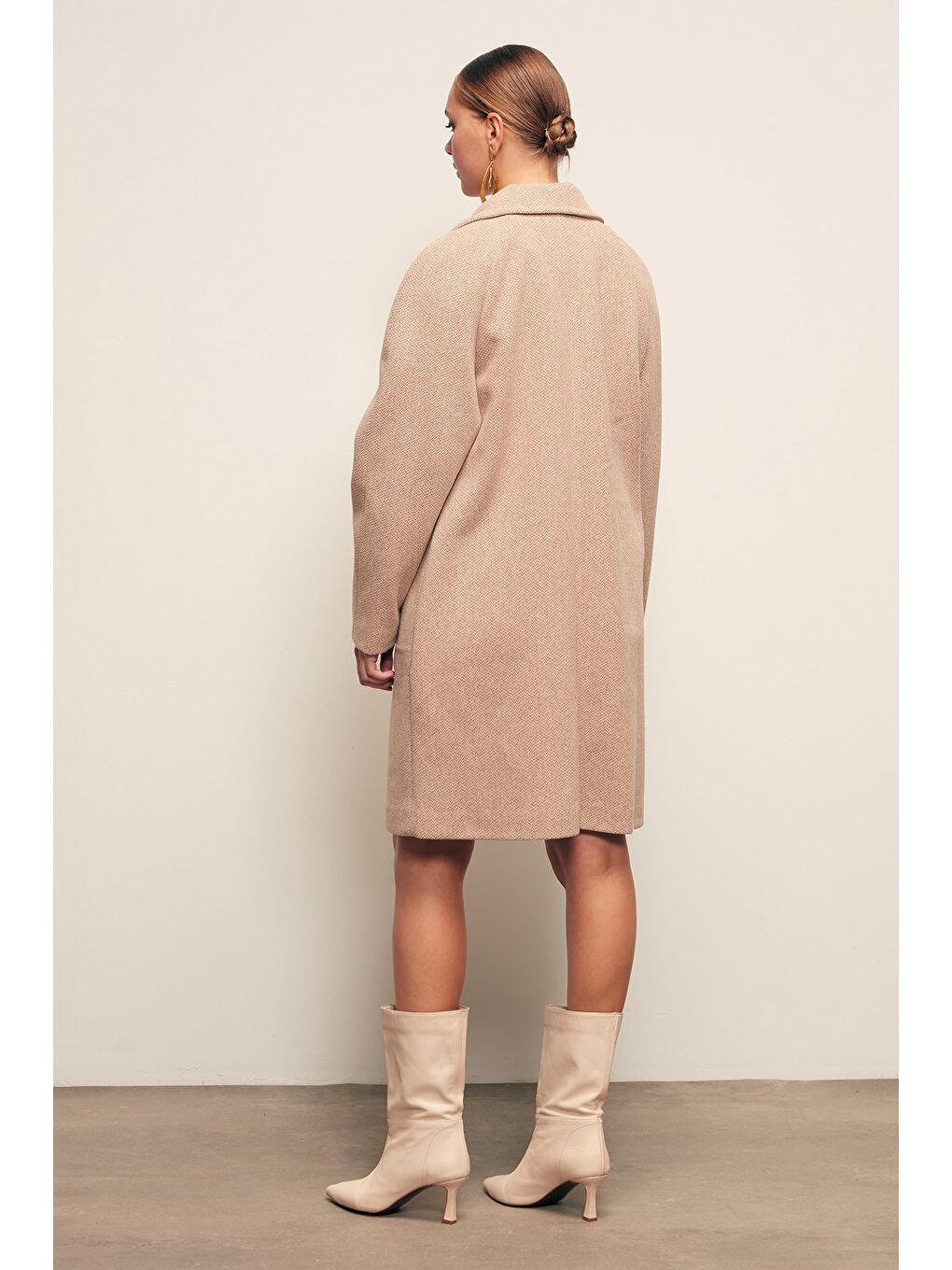 Kahverengi Cepli Kısa Kaban - Camel-5