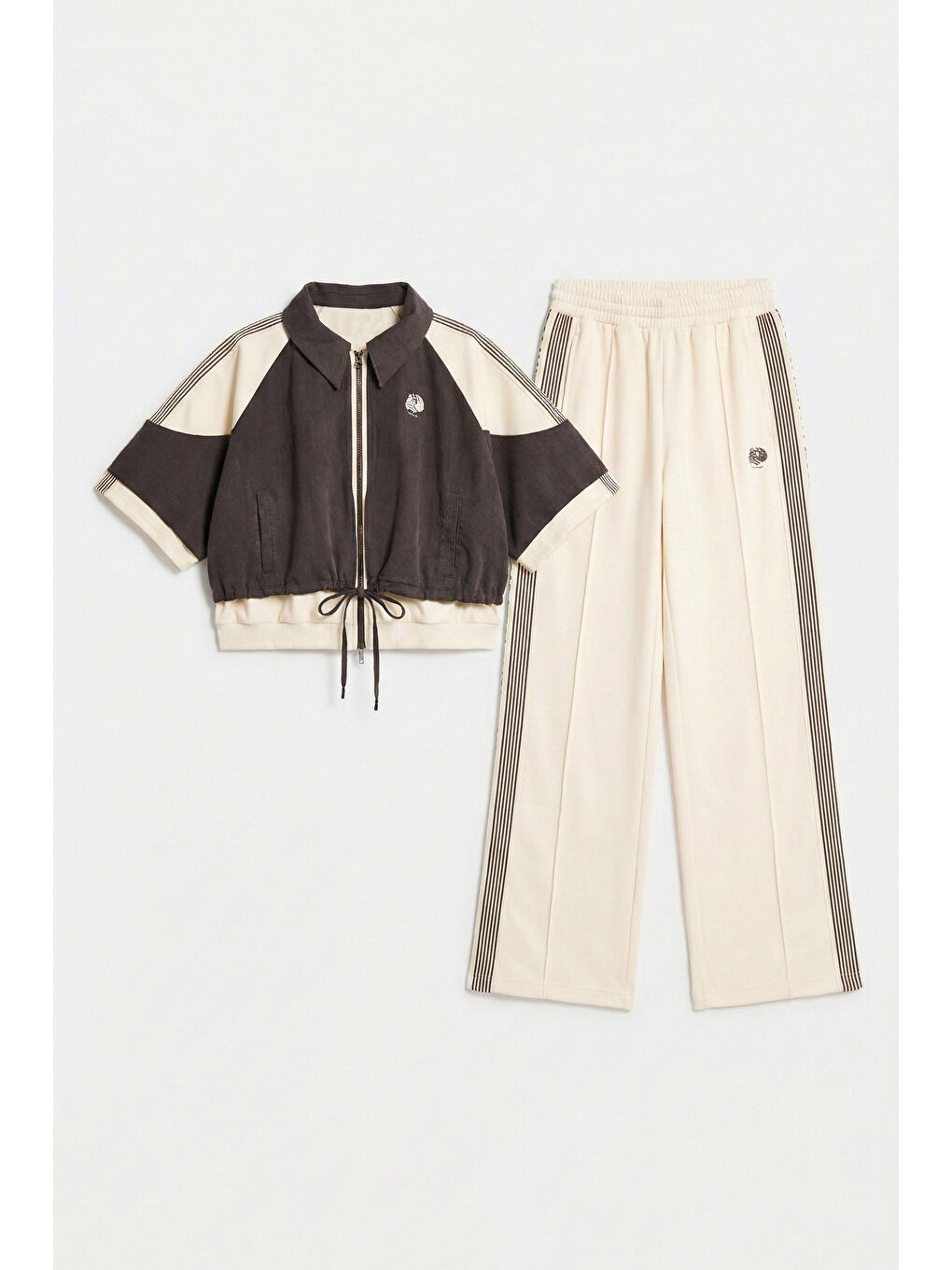 Kadın Kahve Bej s6-105 Alt Üst 2'li Kombin Tasarım Takım-4