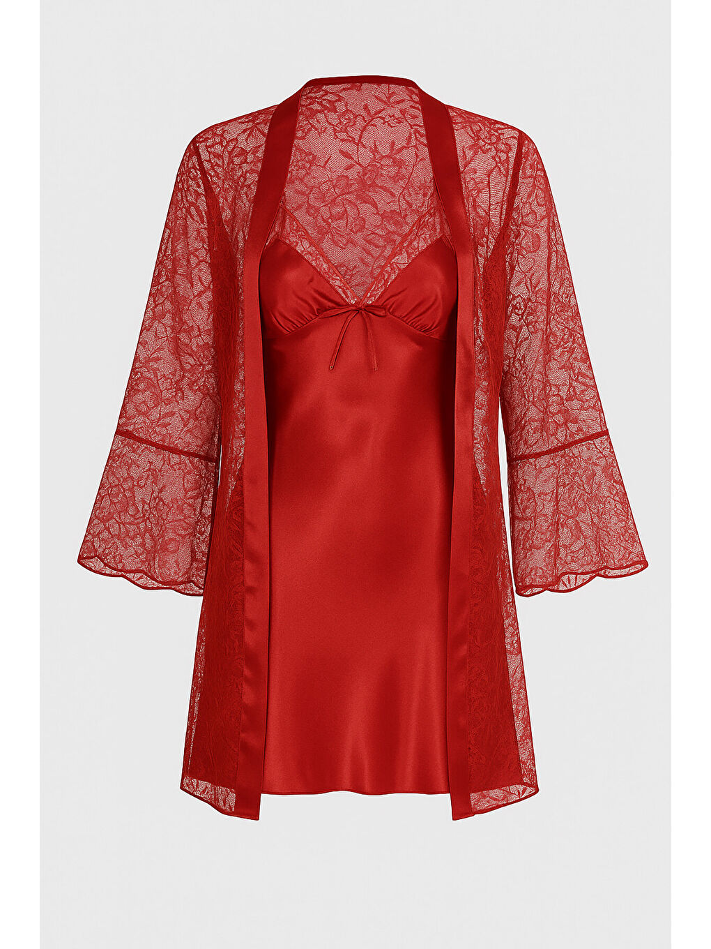 Bordo Precious Gecelik Sabahlık Takımı-2